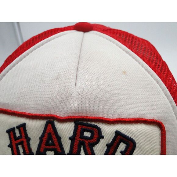 Hard and Long Adult Baseball Cap Red White Trucker Hat Spirit Halloween Snapback - Picture 6 of 7